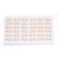 Flower Brass Natural Pearl Stud Earrings&nbsp;PEAR-N020-06X