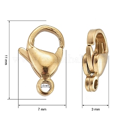 Ion Plating(IP) 316L Surgical Stainless Steel Lobster Claw Clasps&nbsp;LS-STAS-H353-C-02G-A