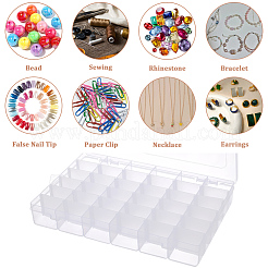 36 Grids Transparent Plastic Adjustable Dividers Boxes with Hinged Lid&nbsp;CON-PA0001-08