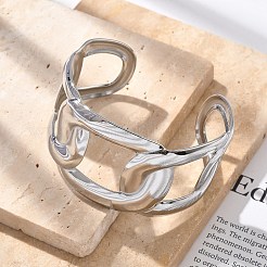 304 Stainless Steel Cuff Bangles for Women&nbsp;BJEW-B108-09P