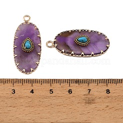 Natural Amethyst & Synthetic Turquoise Carved Pendants&nbsp;GG-CBA5963-02H