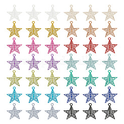 70Pcs 14 Colors 430 Stainless Steel Etched Metal Embellishments Pendants&nbsp;STAS-TA0003-18
