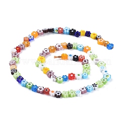 Handmade Millefiori Glass Bead Strands&nbsp;LAMP-J035-6mm-02