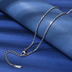 12Pcs 304 Stainless Steel Cable Chain Necklaces for Men Women&nbsp;NJEW-H093-21P-02