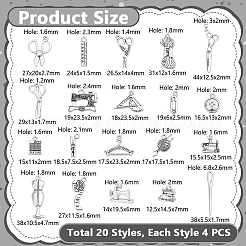80Pcs 20 Styles Tibetan Style Alloy Pendants&nbsp;FIND-GA0008-80