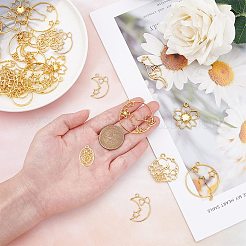 32Pcs 8 Styles Zinc Alloy Kitten Open Back Bezel Pendants&nbsp;PALLOY-SC0003-53G