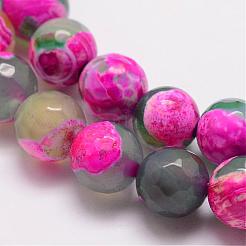 Natural Fire Crackle Agate Bead Strands&nbsp;G-K166-06F-8mm-12