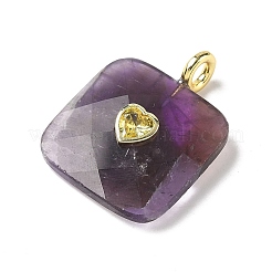 Natural Amethyst Faceted Pendants&nbsp;G-C274-03I