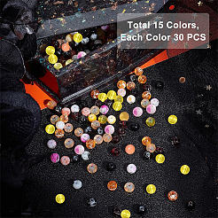 450Pcs 15 Style Drawbench Glass Beads Strands&nbsp;DGLA-PH0001-11