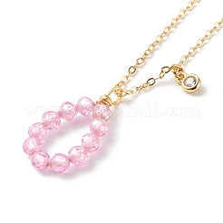 Brass Cubic Zirconia Pendant Necklace&nbsp;NJEW-JN03531