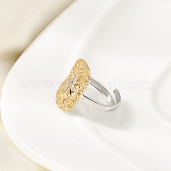 Textured 304 Stainless Steel Cuff Open Rings&nbsp;RJEW-P192-01A
