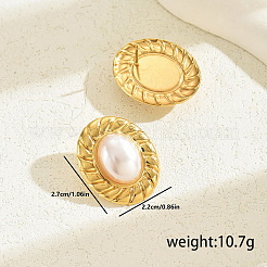 201 Stainless Steel Vintage Imitation Pearl Stud Earrings&nbsp;JD3123-1