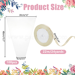 100Pcs Trapezoid OPP Plastic Flower Bouquet Bags&nbsp;ABAG-AR0001-09A