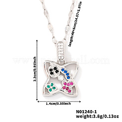 Brass Pave Colorful Cubic Zirconia Star Pendant Fashion Hollow Necklaces for Women&nbsp;WV7472-1