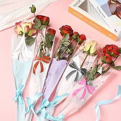 Bowknot Print Transparent PE Cone Flower Sleeves&nbsp;ABAG-FZC0002-001H