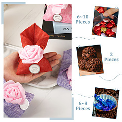 20Pcs 4 Colors Polyester Ramie Blended Yarn Jewelry Drawstring Gift Bags&nbsp;ABAG-BT0001-05
