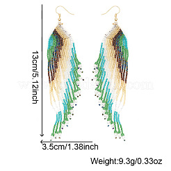 Bohemian Handmade Glass Seed Beads Wing Tassel Dangle Earrings&nbsp;EH5379