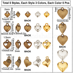90Pcs 15 Style Tibetan Style Alloy Pendants&nbsp;TIBEP-SC0002-13