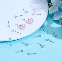 1000Pcs Tarnish Resistant 304 Stainless Steel Stud Earring Settings&nbsp;STAS-ME0001-50C