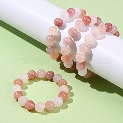 12MM Natural Xinjiang Golden Silk Jade Round Beaded Stretch Bracelets for Women&nbsp;BJEW-G756-01C