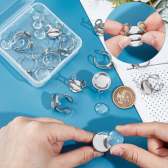 201 Stainless Steel Cuff Pad Ring Settings&nbsp;DIY-UN0055-90
