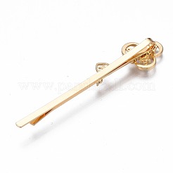 Brass Micro Pave Clear Cubic Zirconia Hair Bobby Pin Findings&nbsp;MAK-N232-002