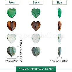 20Pcs 2 Style Natural Mixed Cabochons&nbsp;G-FH0001-21