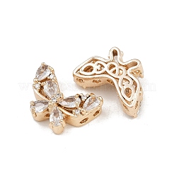 Brass Pave Cubic Zirconia Multi-Strand Butterfly Links&nbsp;KK-K407-30G-01