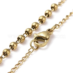 202 Stainless Steel Rosary Bead Necklaces&nbsp;NJEW-D060-01B-G