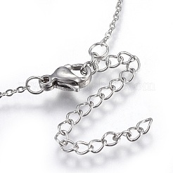 304 Stainless Steel Brass Cubic Zirconia Pendant Necklaces&nbsp;X-NJEW-O108-13P
