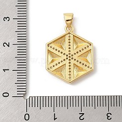 Brass Micro Pave Cubic Zirconia Pendants&nbsp;KK-U047-21G