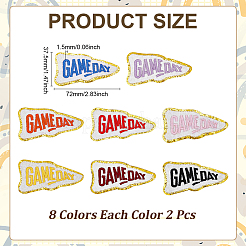 16Pcs 8 Colors Game Day Polyester Computerized Embroidery Cloth Iron on/Sew on Patches&nbsp;DIY-ME0001-93