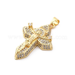 Brass Micro Pave Cubic Zirconia Pendants&nbsp;KK-S510-14G