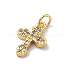 Brass Micro Pave Cubic Zirconia Pendants&nbsp;KK-M305-01G-02