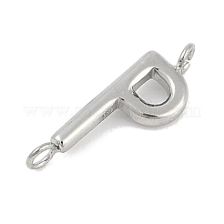 304 Stainless Steel Letter Connector Charms&nbsp;STAS-M108-01P-16