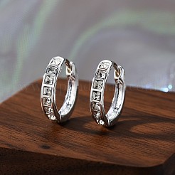 Alloy Crystal Rhinestone Hoop Earrings&nbsp;FS-WGDB9A7-01