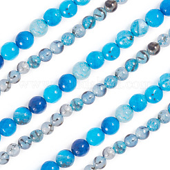 2 Strands 2 Styles Dyed Natural Dragon Veins Agate Beads Strands&nbsp;G-TA0002-44