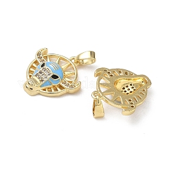 Brass Micro Pave Clear Cubic Zirconia Pendants&nbsp;KK-F924-0G-01