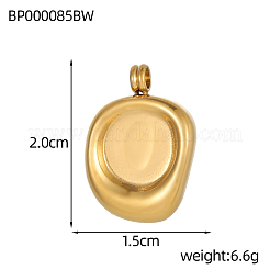 Flat Round Charms 304 Stainless Steel Pendants&nbsp;STAS-OY004-33G