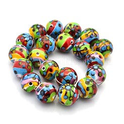 Multi-Color Handmade Lampwork Round Beads&nbsp;LAMP-O008-03