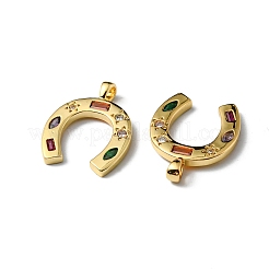 Rack Plating Brass Micro Pave Cubic Zirconia Pendants&nbsp;X-KK-P235-11G