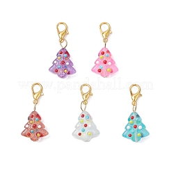 Handmade Bumpy Glass Christmas Tree Pendant Decorations&nbsp;HJEW-JM04171-01