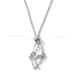 Crystal Cage Holder Necklace&nbsp;NJEW-JN04602-02