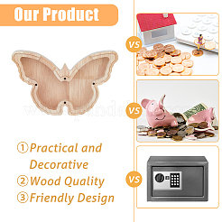 Butterfly Wood Money Banks for Kids&nbsp;AJEW-WH0348-269