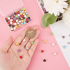 80Pcs 8 Colors Light Gold Plated Alloy Enamel Beads&nbsp;ENAM-AR0001-47