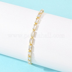 Rectangle Brass Micro Pave Cubic Zirconia Slider Bracelets&nbsp;KK-A305-02G-01
