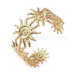 Sun 304 Stainless Steel Cuff Bangles&nbsp;BJEW-B158-01G