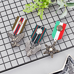 3Pcs 3 Styles Wing & Eagle & Star Retro British Preppy Styel Alloy Charms Lapel Pin&nbsp;JEWB-GA0001-20