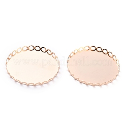 304 Stainless Steel Cabochon Settings&nbsp;STAS-Y001-09B-RG