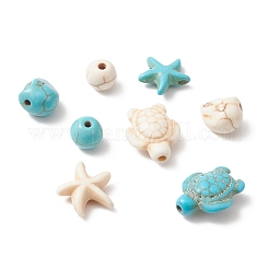 130Pcs 8 Styles Dyed Synthetic Turquoise Beads&nbsp;G-FS0005-69
